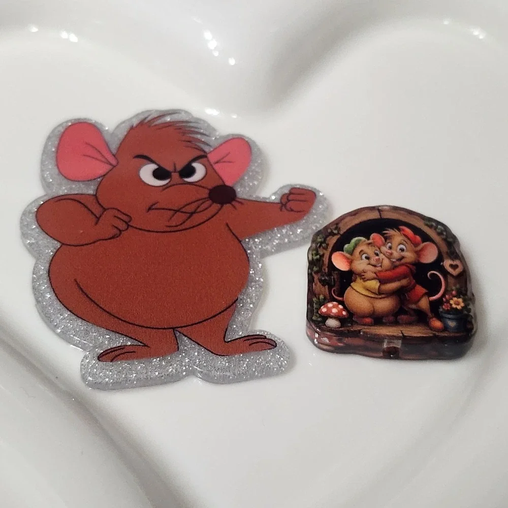 Mouse Flatback Focal Bead Badge Keychain Jewelry Making Crafts Beaded Pen